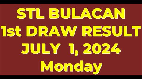 stl bulacan 1st draw today result